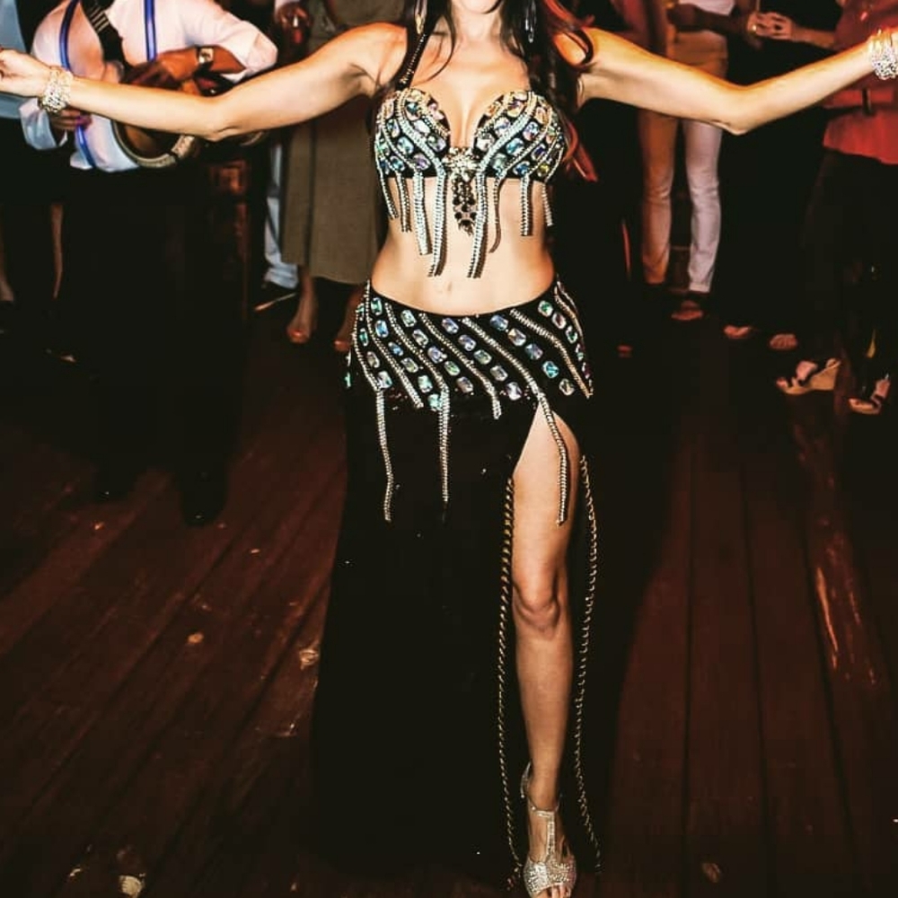 Black/Bronze Bellydance Costume